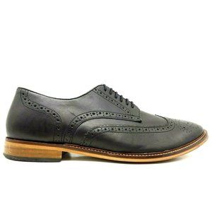 Studio Ink Carthage Black Leather Wingtip Lace Up Dress Oxfords Shoes Men's 11.5